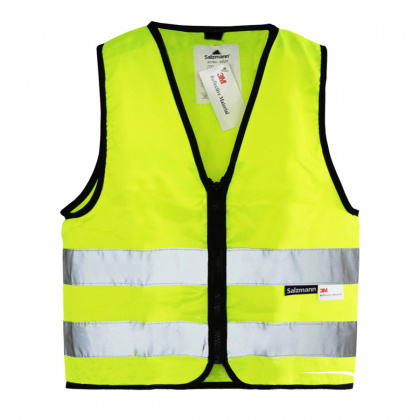 Dětská reflexní vesta na zip - žlutá